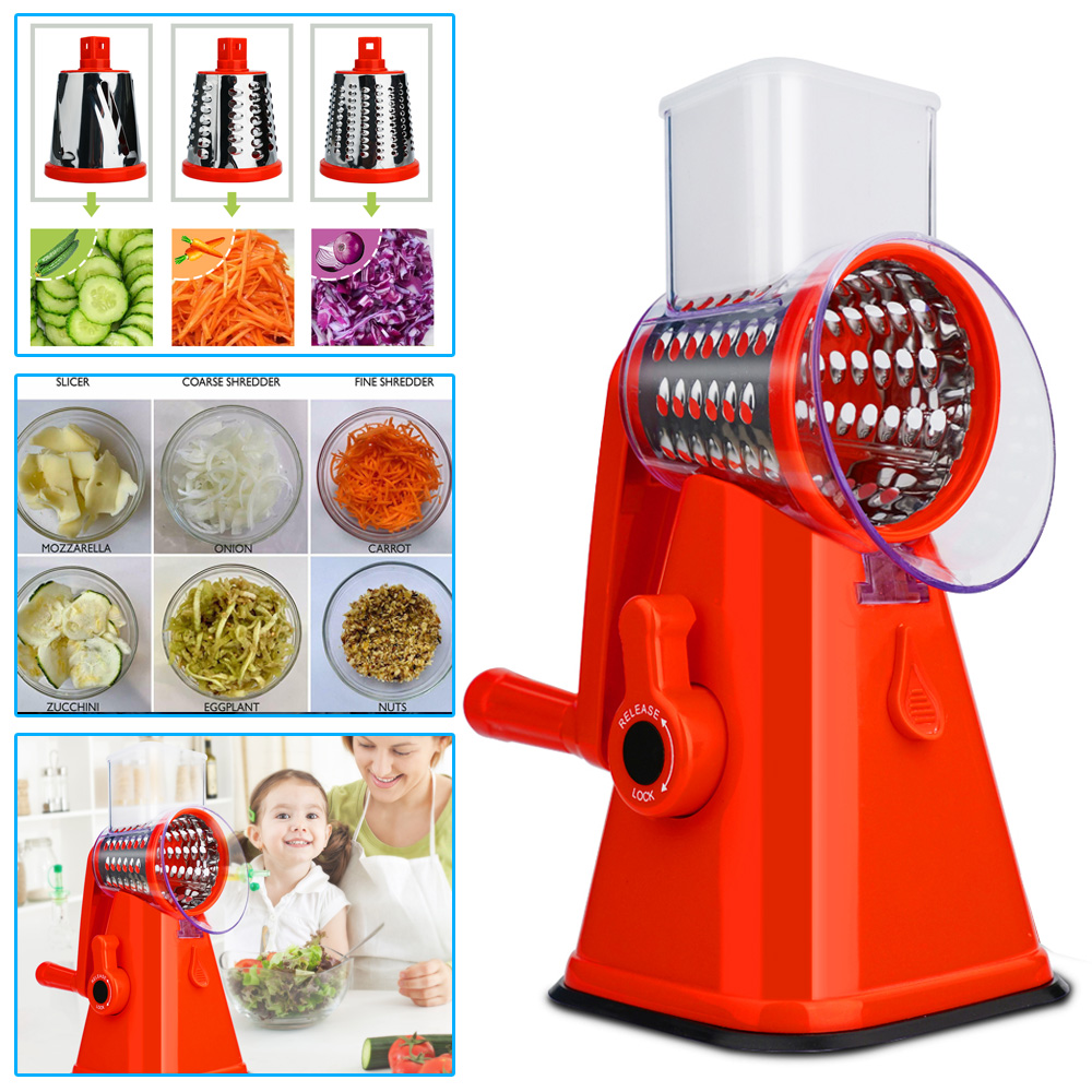 Multifunction Manual Round Vegetable Cutter Slicer Grater Shredder