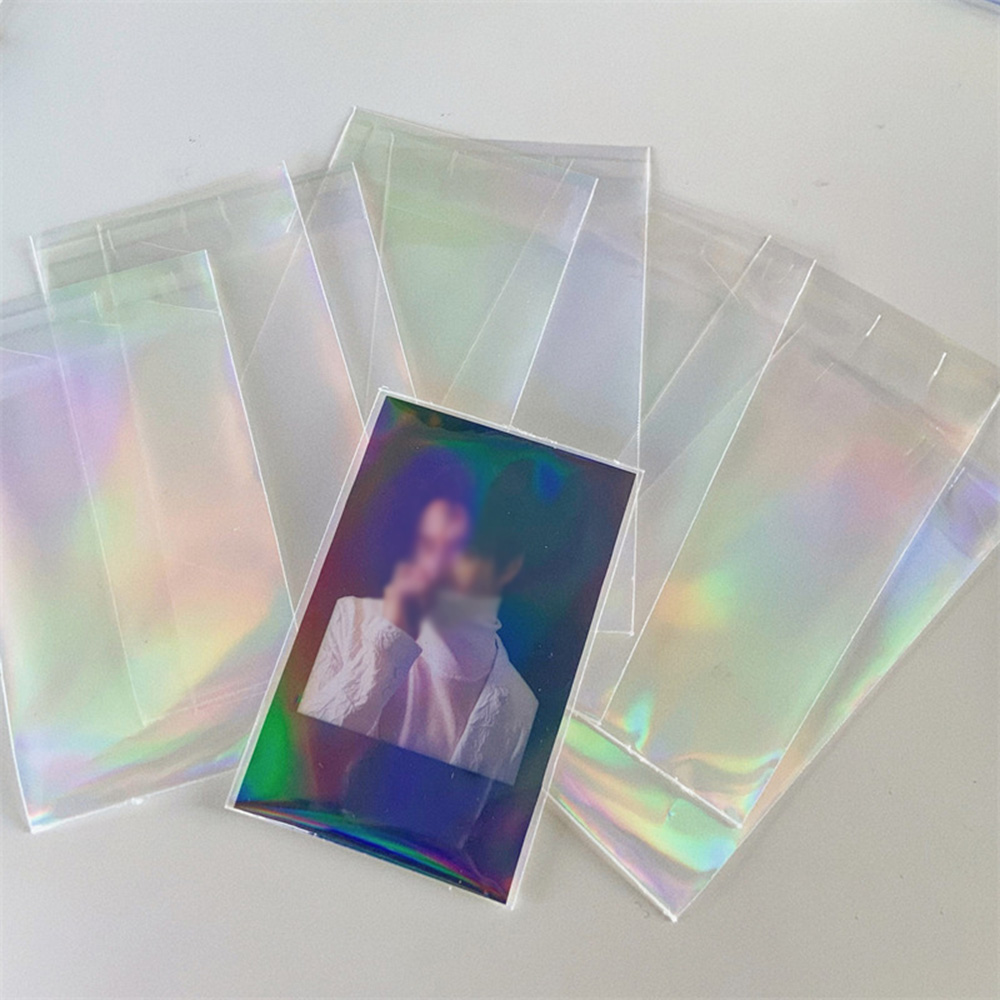 50/100pcs Laser Glass Flash Idol Photo Holographic Protector Bag Postcard Holder 