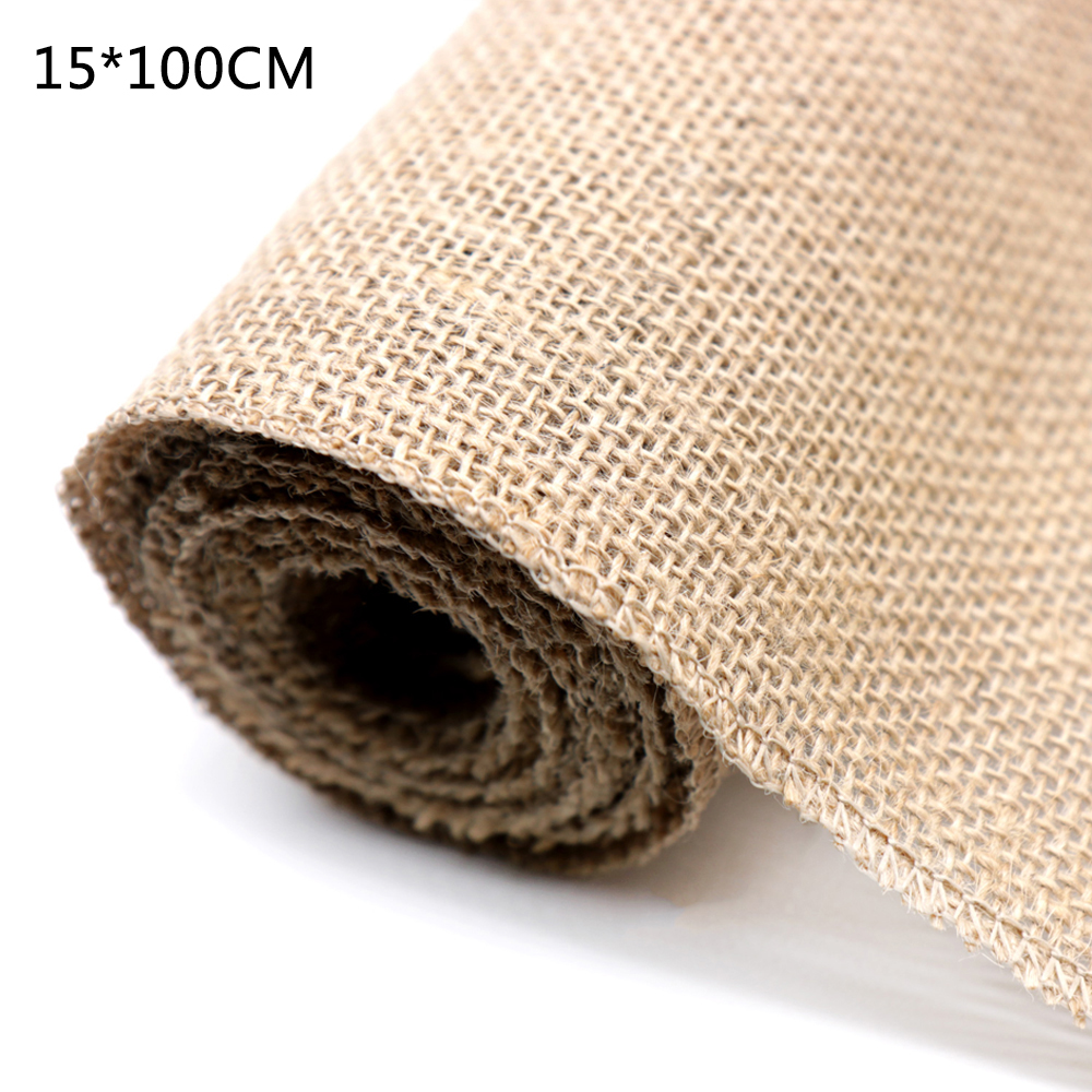 HESSIAN FABRIC NATURAL Frost Jute Open Weave Display Weddings Craft Table Runner 