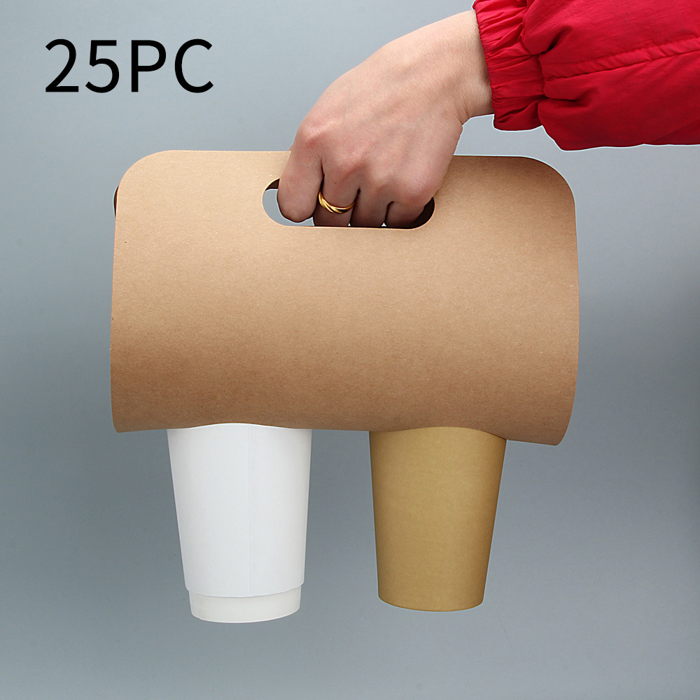 1 2 4 Cup Kraft Paper Coffee Milk Tea Carry Trays Takeaway Cup Holder  Cardboard