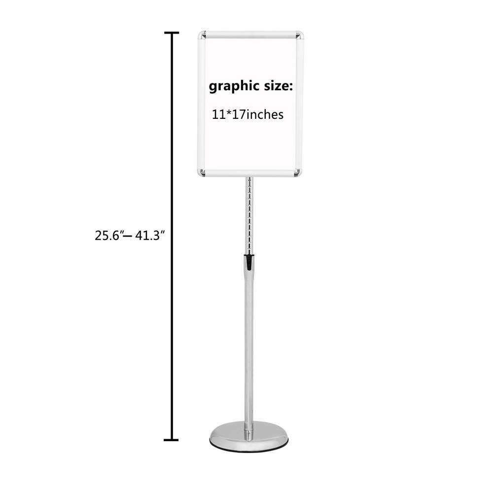 Poster Stand A3 A4 Poster Display Stands Shatterproof Frame & Pocket 1500mm Pole 