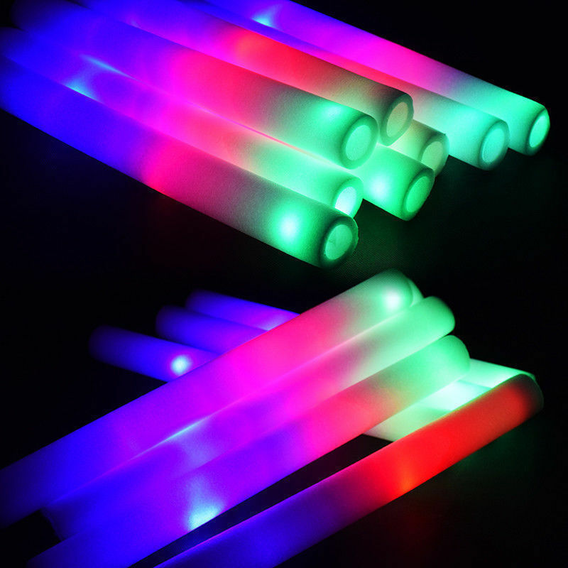 2000Pcs RGB Foam Sticks 3-LED Flashing Glow Sticks Wedding Rave Party Fast  Ship