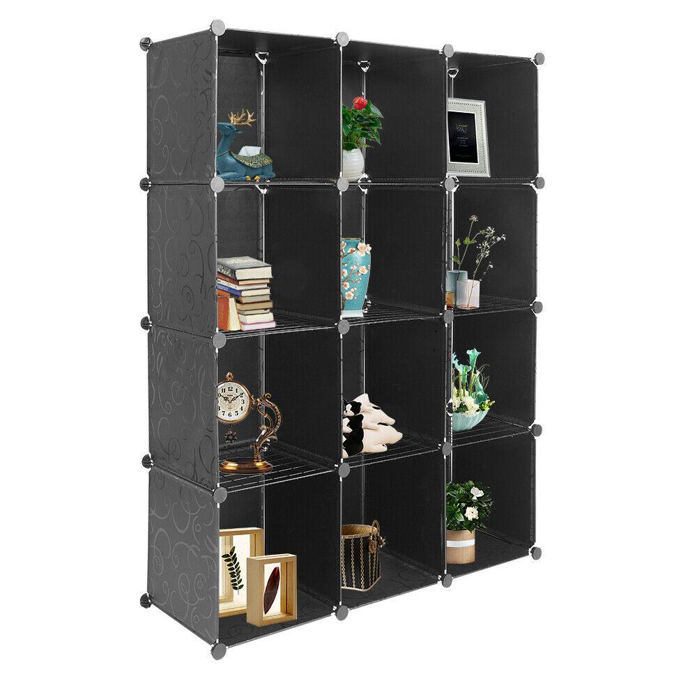 Details about   3Tiers Multi-Cube Stackable Storage Organizer Shoes Clothes Shelving Rack Closet 