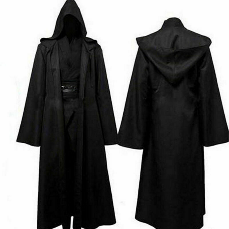Medieval Vampire Velvet Hooded Cloak Wicca Long Robe Witch Larp Capes