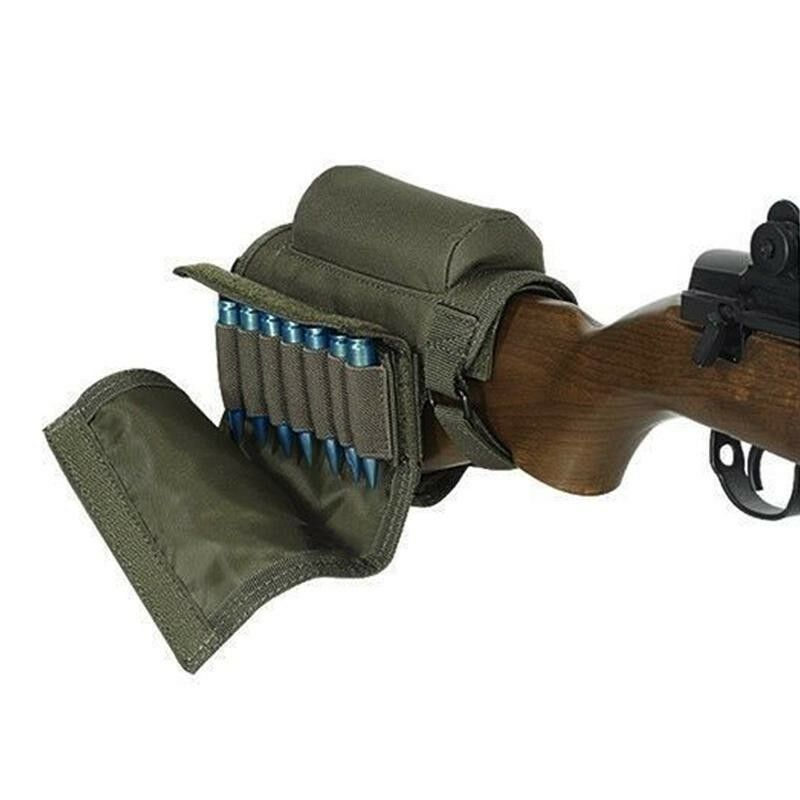 Rifle Butt Stock Rest Pad Cheek Left/Right Hand Ammo Carrier Pouch Bag Tactical 