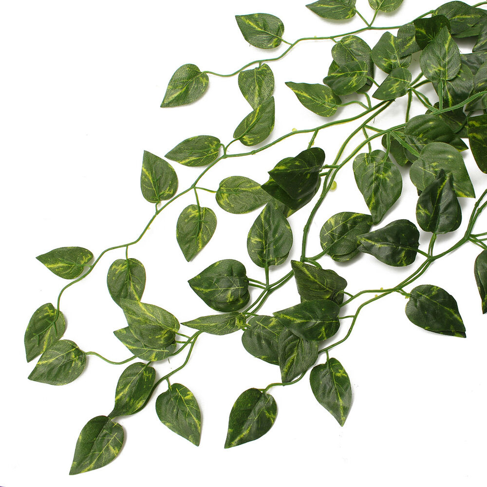 2 Bunch Artificial Hanging Plants Ivy Vine Fake Leaves Greeny Chain Wall Garland 