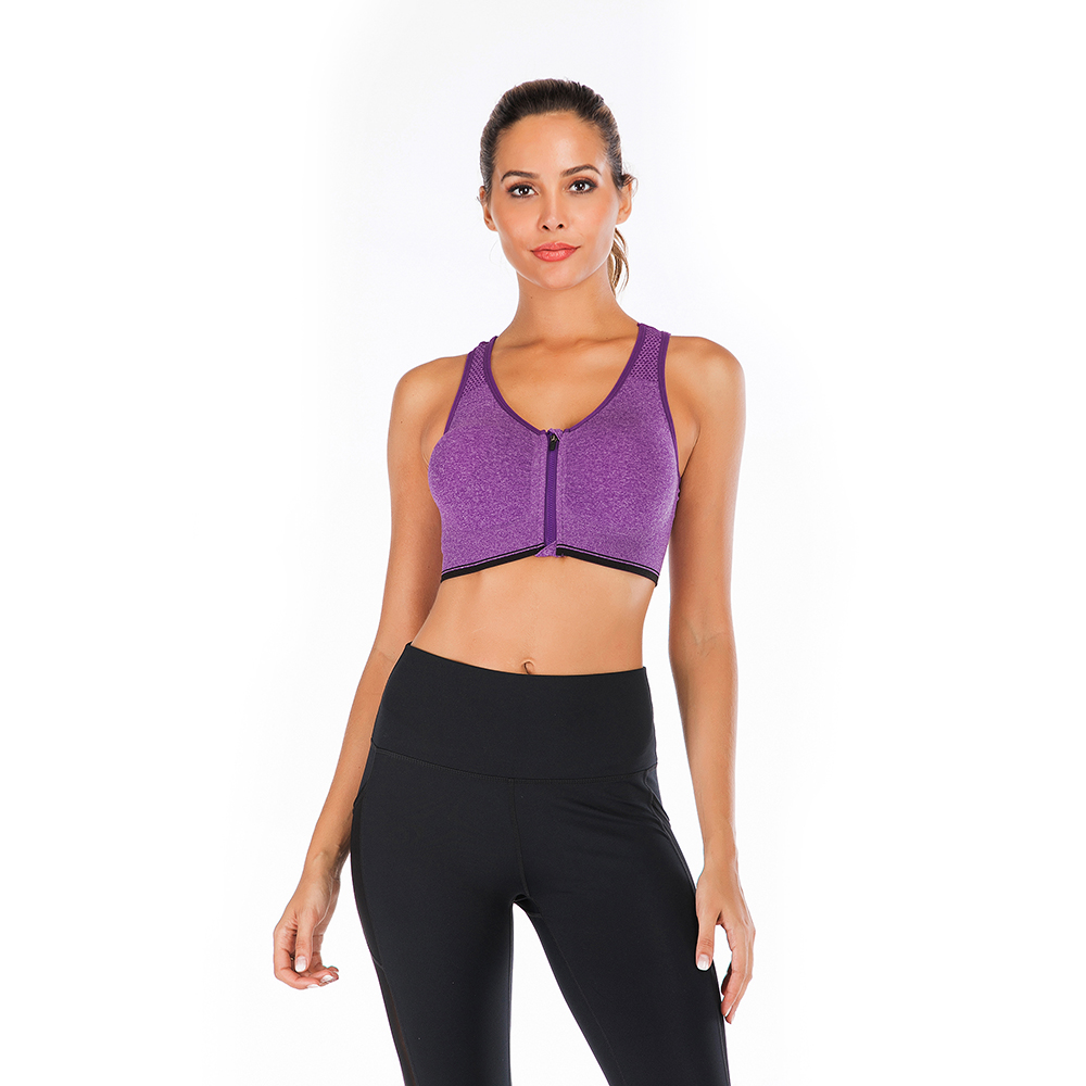 Details about   Women's Front Zipper Closure Sports Bra High Impact Support Healthy Workout Bras 