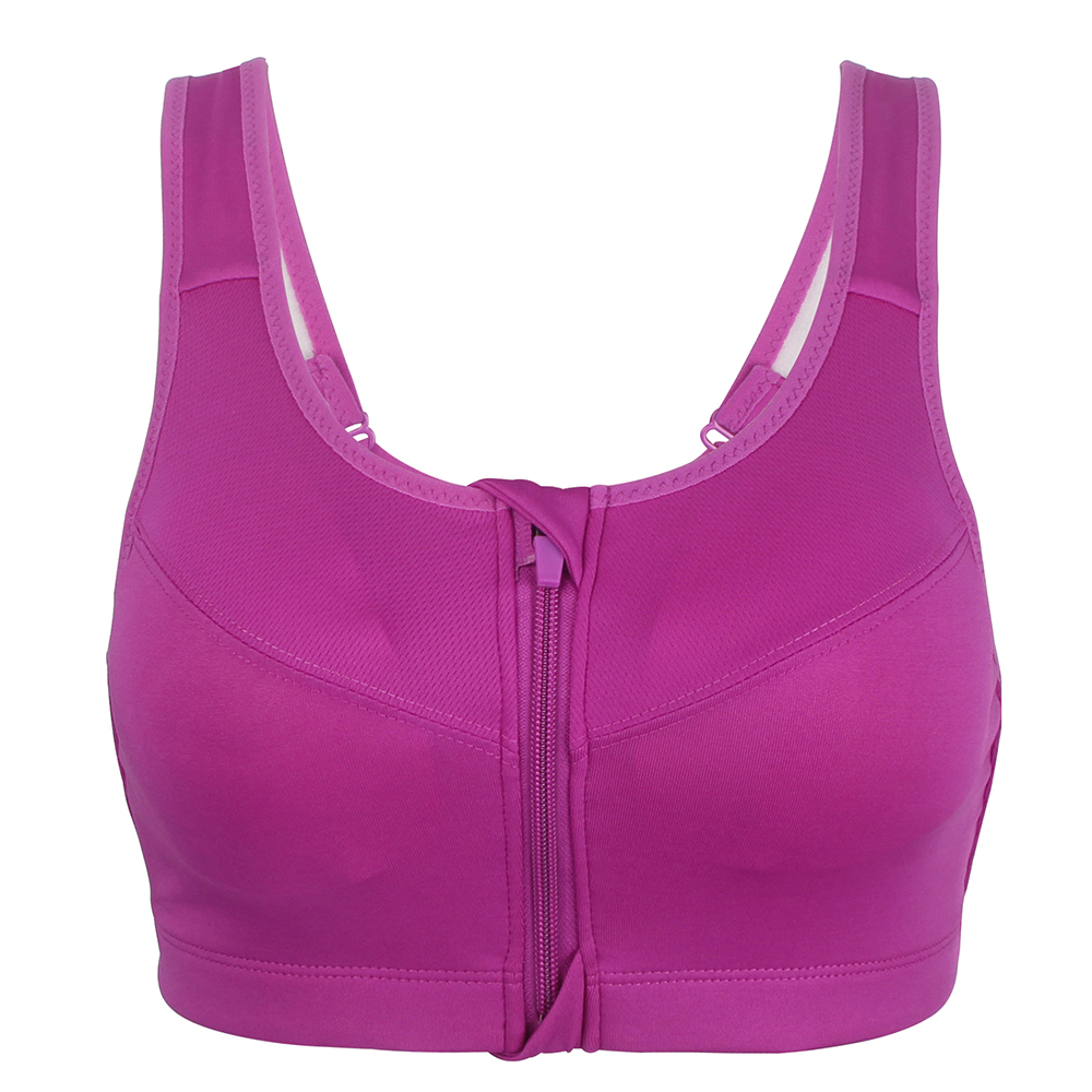 Buy Zylum Fashion Women Best Padded Sports Zipper Sports Bras for Large  Breasts Zip Closure Sports Bra for Gym, Yoga, Running, and  Fitness(Removable Pads) (L, Pink) at