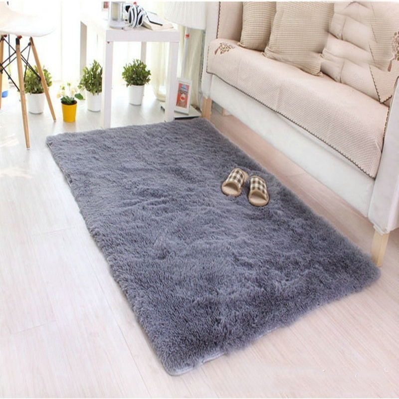 Soft Floor Mats Rugs Anti-Skid Shaggy Area Rug Dining Room Carpet Bedroom Mat