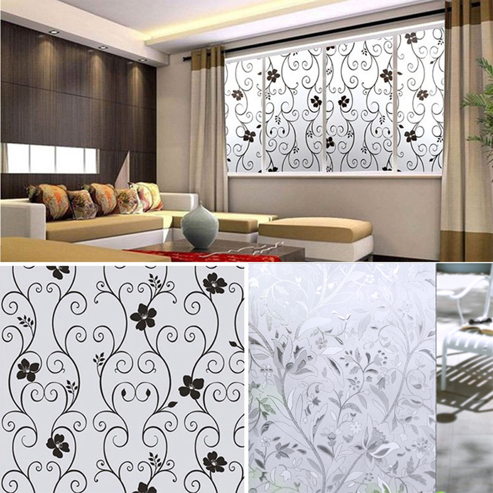 Frosted Anti-UV Waterproof Window Sticker Cling Window Decor Privacy Office Home