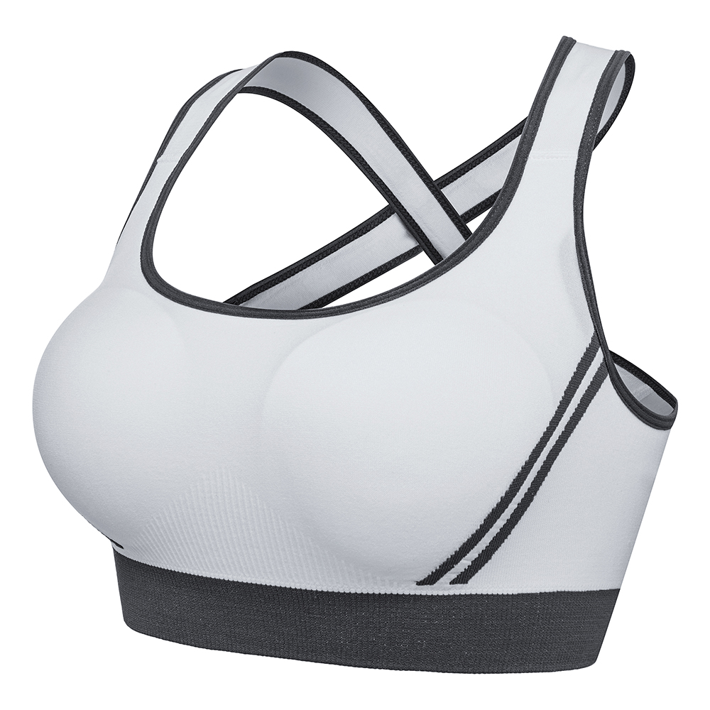 Women's Cotton Crop Tops Vest Cross-back Seamless Training Elasticity  Sports Bra