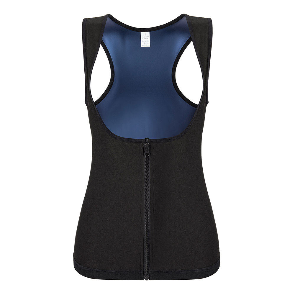 Women Sauna Sweat Vest Polymer Suit Tank Top Zipper Weight Loss Body Shaper