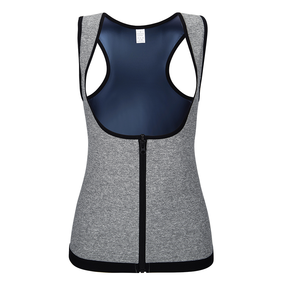 Women Sauna Sweat Vest Polymer Suit Tank Top Zipper Weight Loss Body Shaper