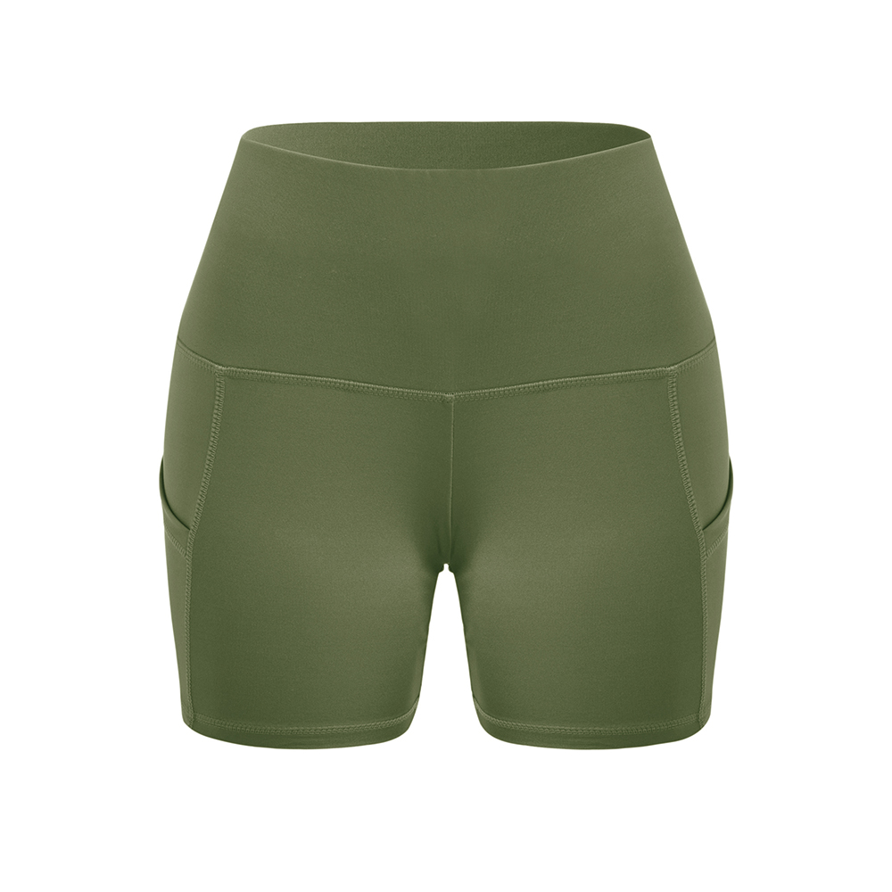 YUNOGA Women's High Waist Yoga Shorts 6 Inseam Biker Shorts Workout  Spandex Shorts with Pockets (XS, Army Green) at  Women's Clothing  store