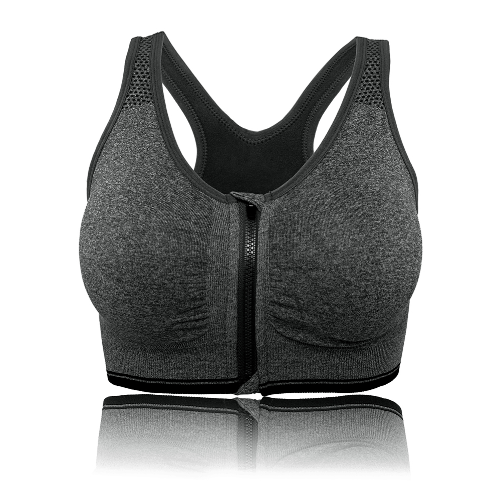 Women Removable Pad Fitness Sports Bra Vest Front Zipper Cozy Tank Tops A B C D - Picture 13 of 33