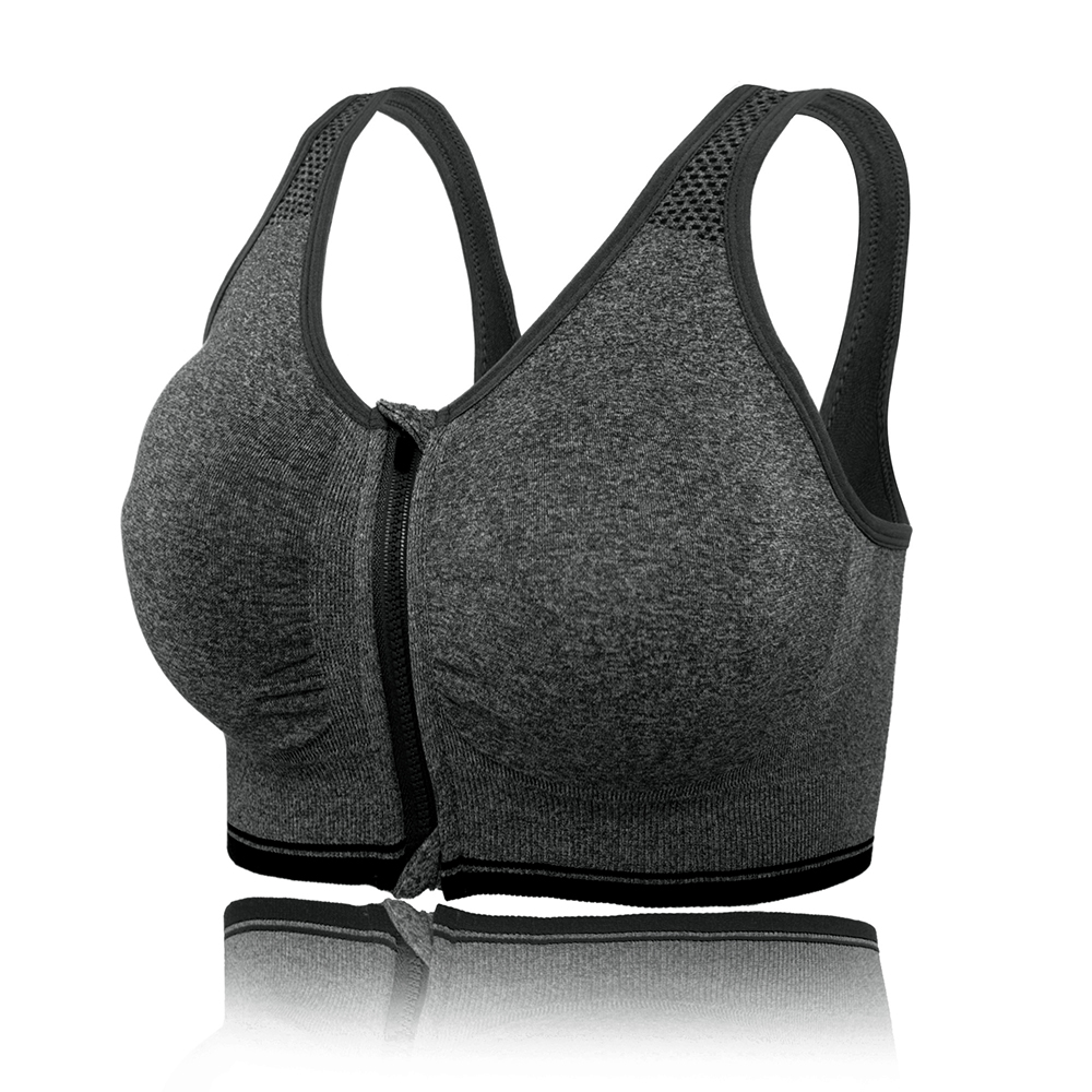 Women Removable Pad Fitness Sports Bra Vest Front Zipper Cozy Tank Tops A B C D - Picture 14 of 33