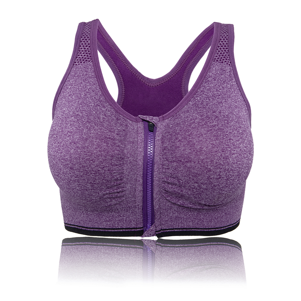 Women Removable Pad Fitness Sports Bra Vest Front Zipper Cozy Tank Tops A B C D - Picture 22 of 33