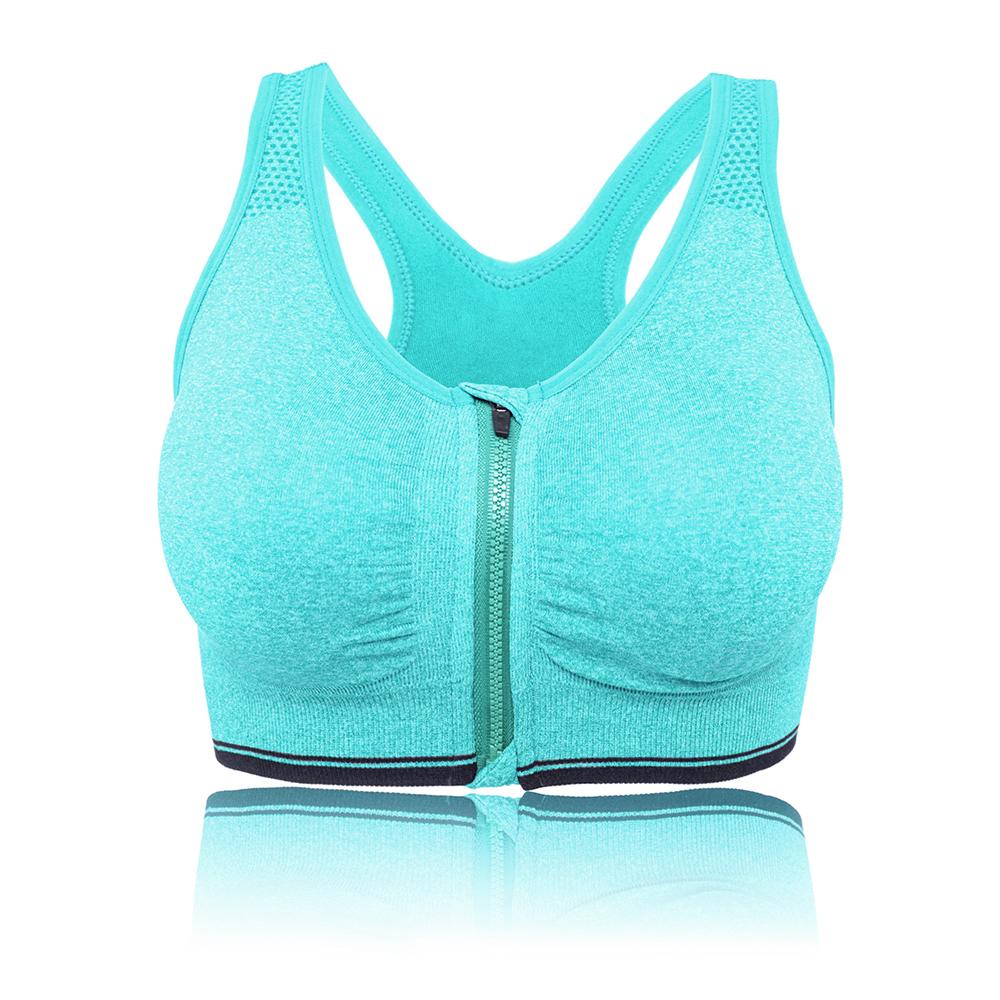Women Removable Pad Fitness Sports Bra Vest Front Zipper Cozy Tank Tops A B C D - Picture 25 of 33