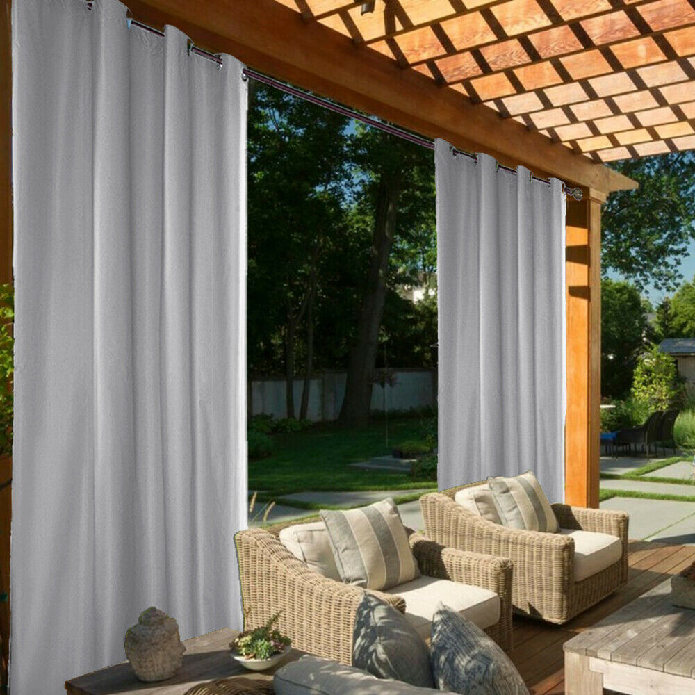 Privacy Blackout UV Ray Protected Waterproof Outdoor Curtains 50x84",2PACK