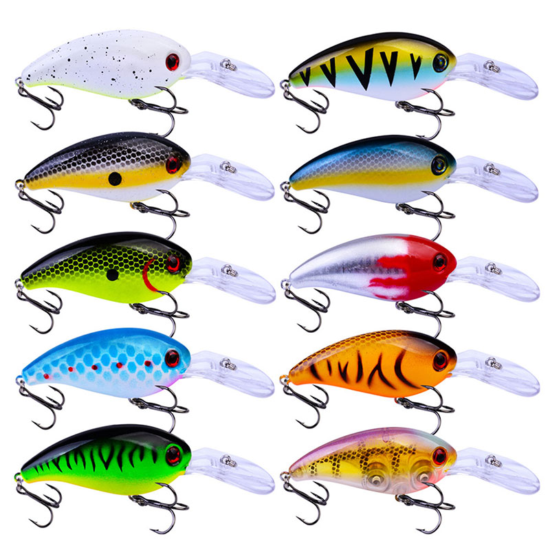 14PCS//Set Random Fishing Lures Minnow Bait Bass Fishing Trout Walleye With Hooks