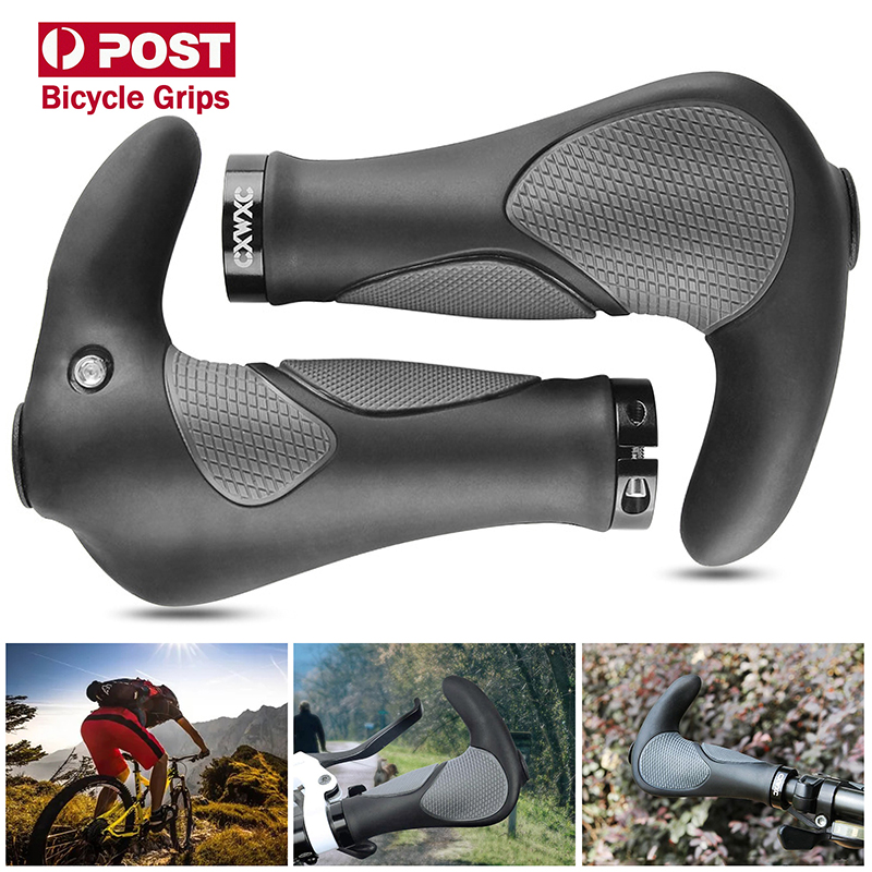 Ergonomic Bike Grips Rubber Black MTB Mountain Bicycle Handlebar Cycling Lock-On