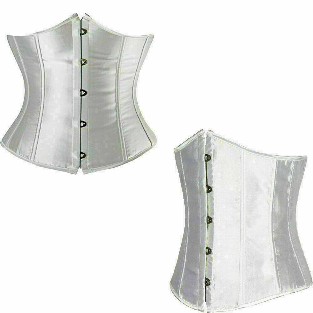 Women Underbust Corset Style Top Bustiers Lace Up Tummy Control Shaper  Boned USA