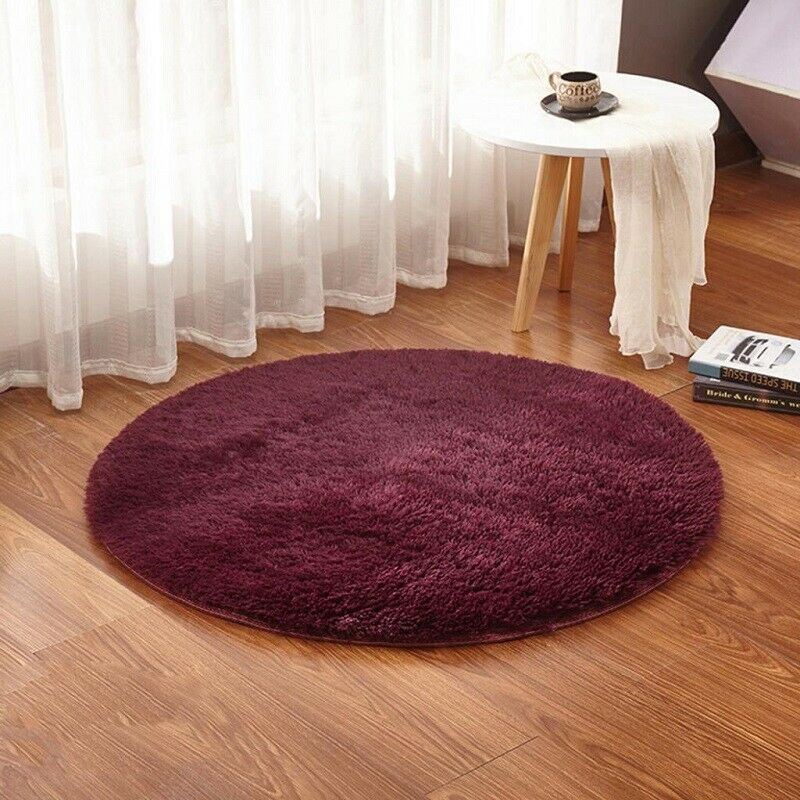 Small Round Vinyl Area Rug, Round Kitchen Floor Rug, Round Red Flower Rug,  Circle Area Rug, Round Vinyl Floor Mat, Anti-slip Linoleum Rug 