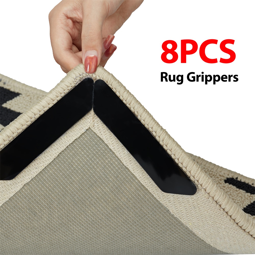 8/16Pack Rug Grippers Stopper Anti Slip Rubber Corner Mat Washable Carpets Pads 