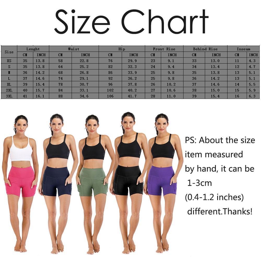 Womens Fitness Bike Shorts Soft Stretch Leggings with Pockets Pants Workout Yoga - Picture 49 of 79