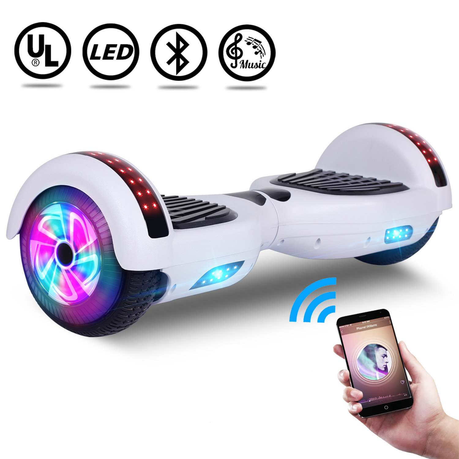 Electric Scooters 6.5" Hoverboard Self Balancing Moto W/Bluetooth Speaker No Bag