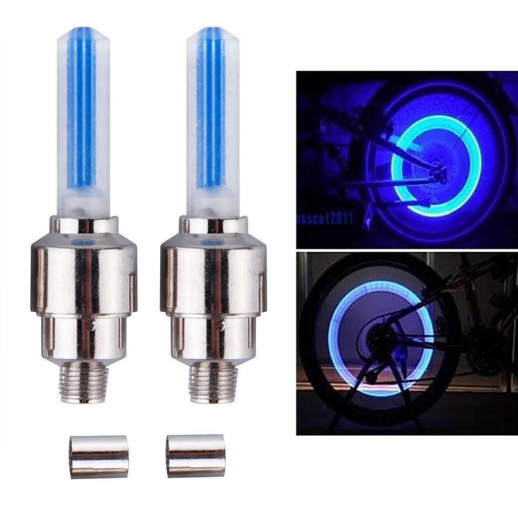 2Pack New Led Flash Tire Wheel Valve Cap Light For Car Bike Bicycle Motorcycle