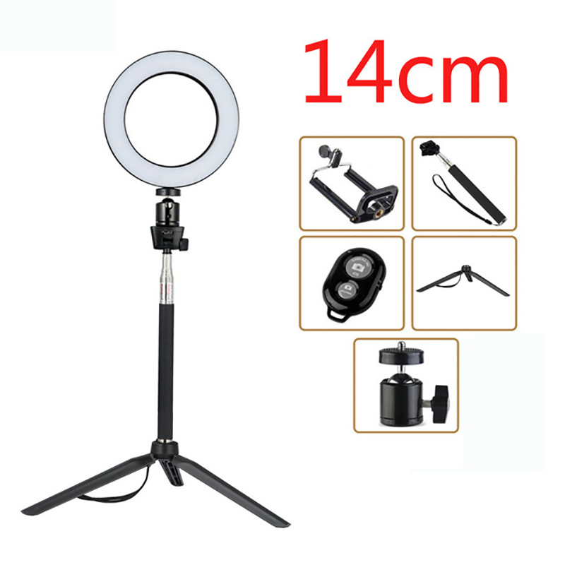 12/" LED Ring Light Photography Selfie Photo Studio Video Youtube Live for Phone