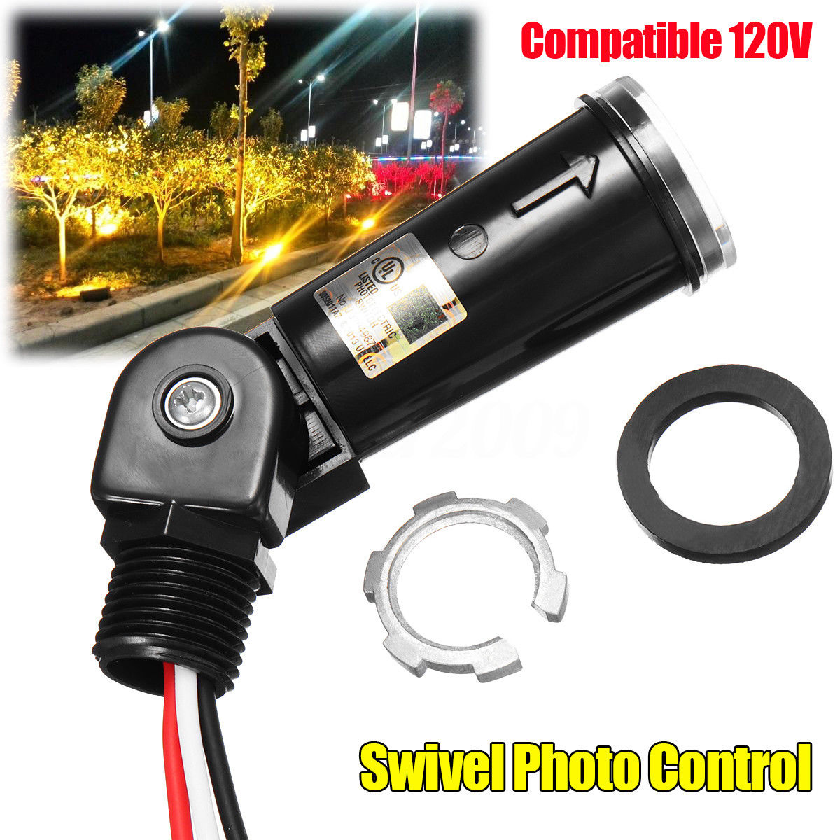 Details About 120v Led Dusk To Dawn Outdoor Swivel Photo Cell Light Control Photocell Sensor