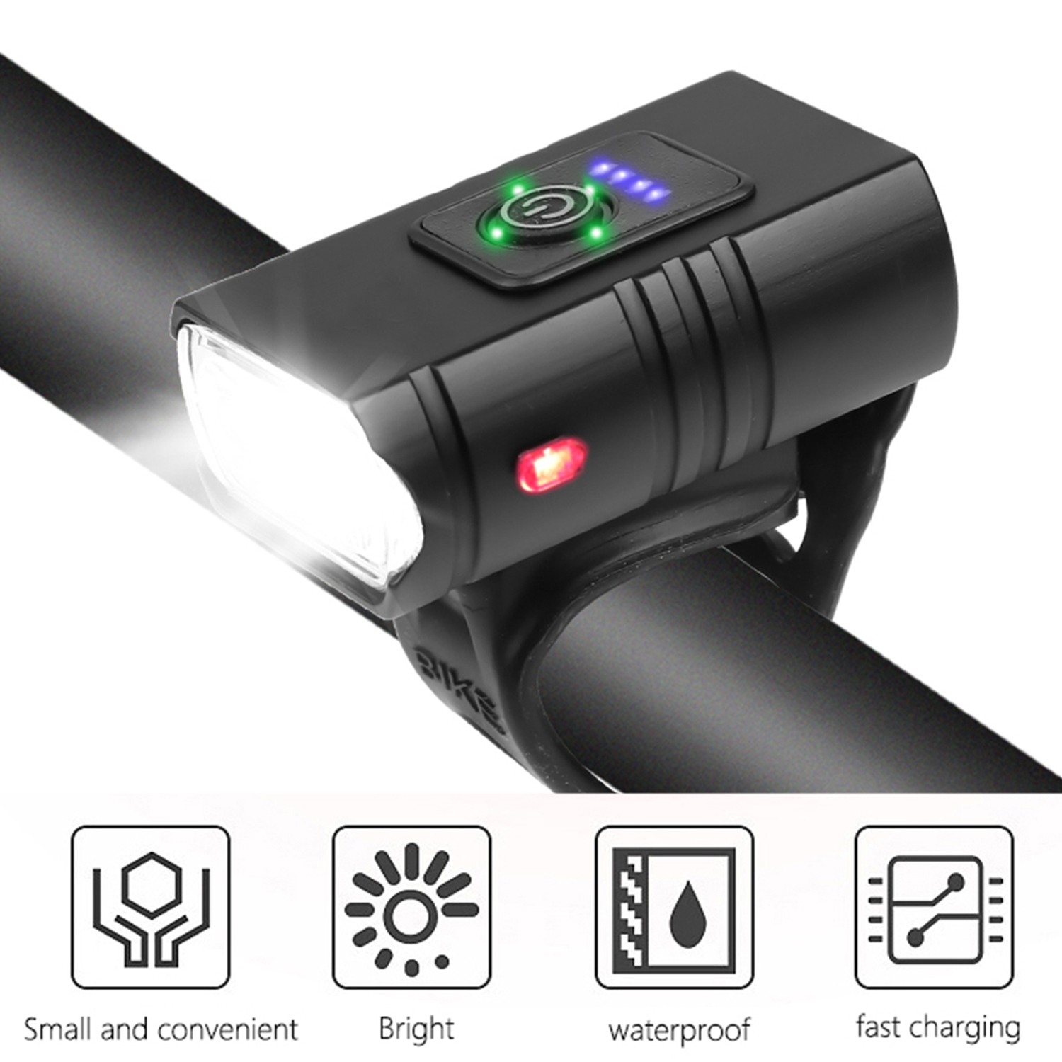 USB Rechargeable LED Bicycle Headlight Bike Head Light Cycling Front Rear Lamp