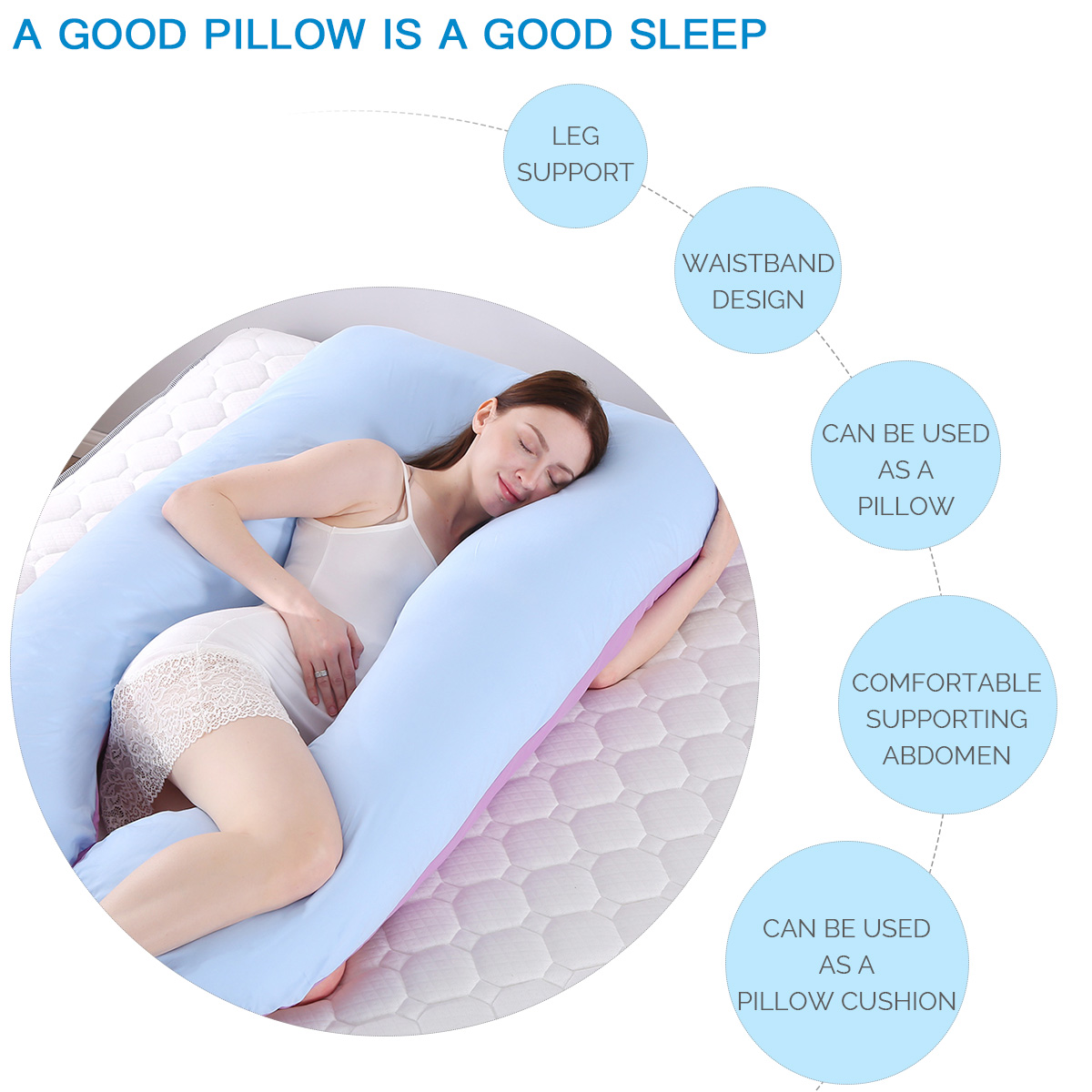 Pregnancy Pillow Maternity Belly Contoured Body U Shape Pregnant 47