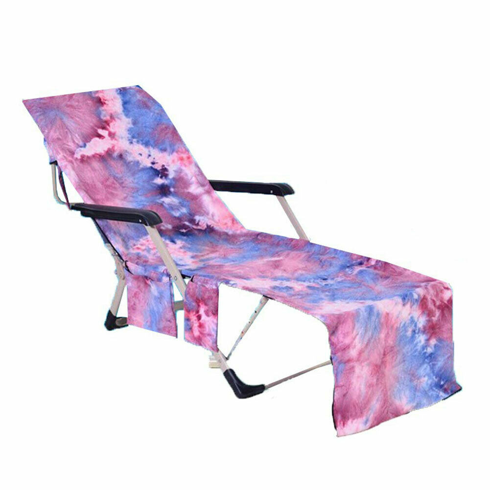 Microfiber Beach Chair Cover Towel Lounge Chair Towel Cover w/Pockets 82"x30" US 