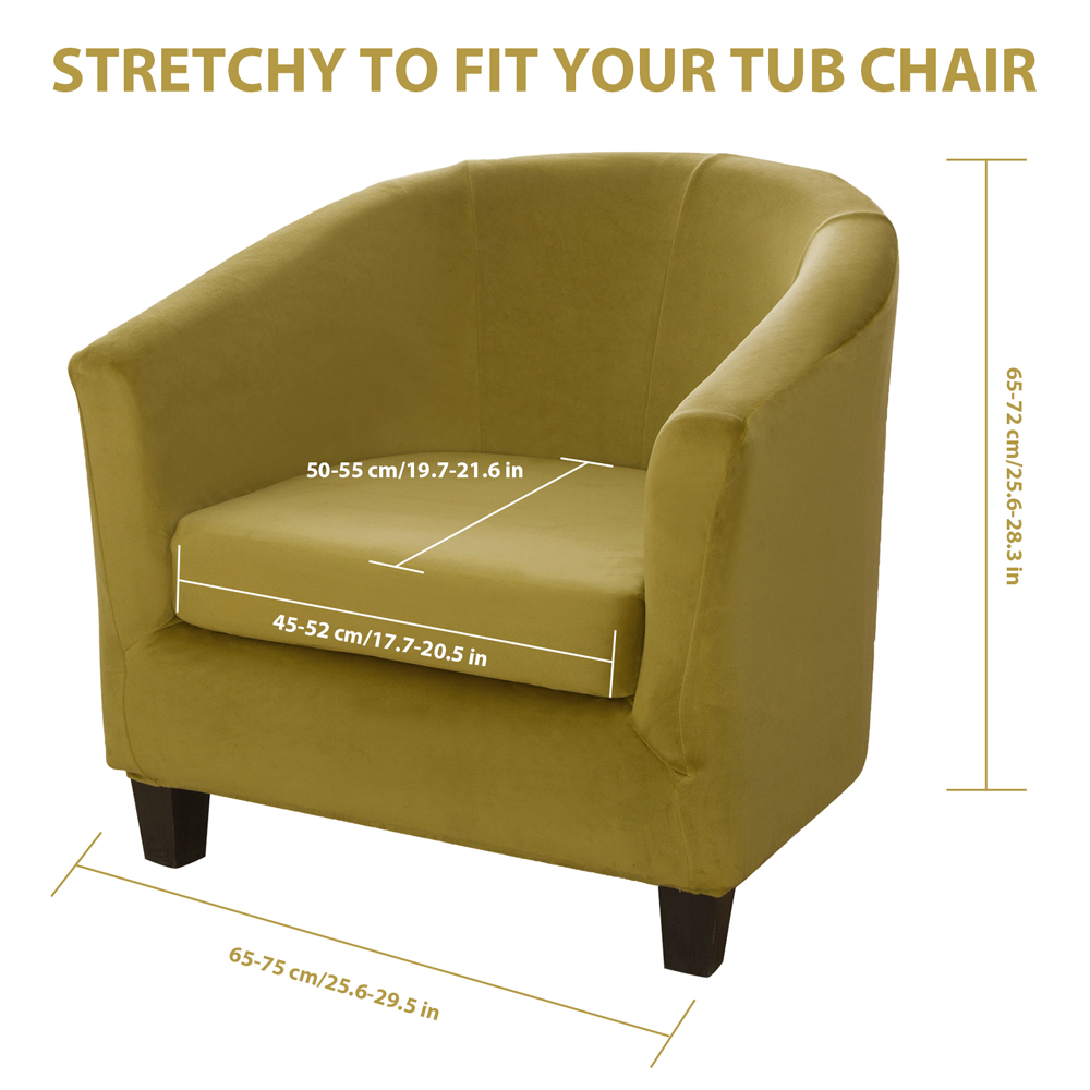 2pcs/set Velvet Tub Chair Covers Armchair Slipcovers for Club Bar