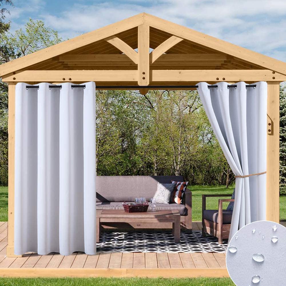 1/2/4Pcs Outdoor Waterproof Blackout Curtains Pergola Patio UV-protection Garden