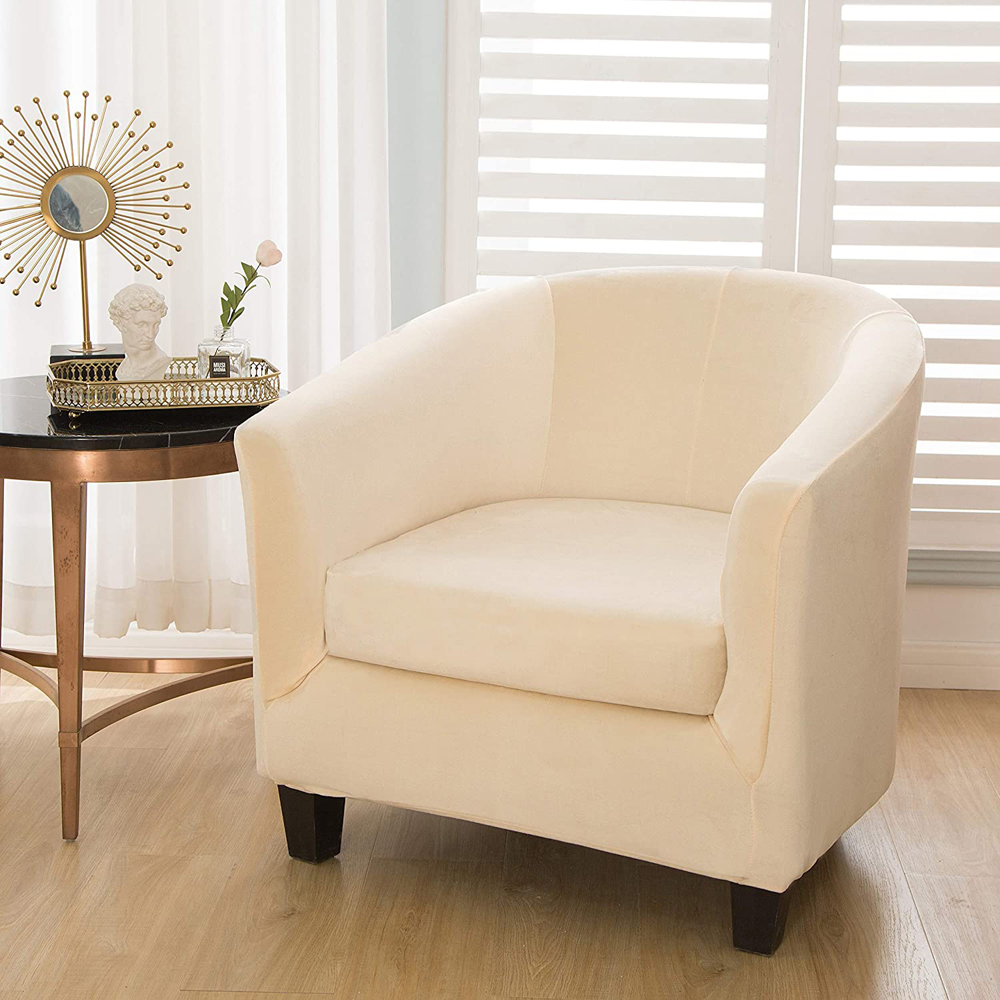 2Pcs Velvet Club Chair Slipcover Tub Chair Covers Stretch Armchair Sofa Cover eBay