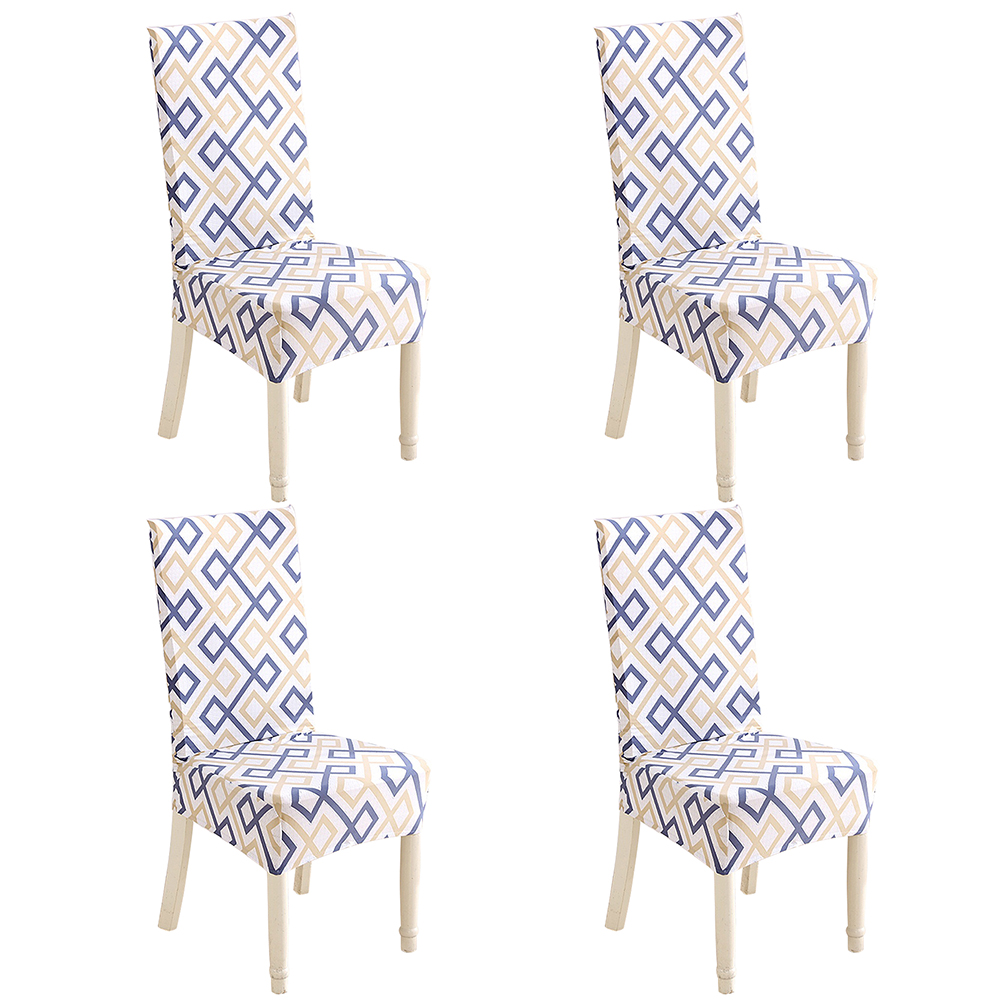 Details about   4Pcs Stretch Dining Chair Seat Covers Slip Washable Banquet Party Removable USA 