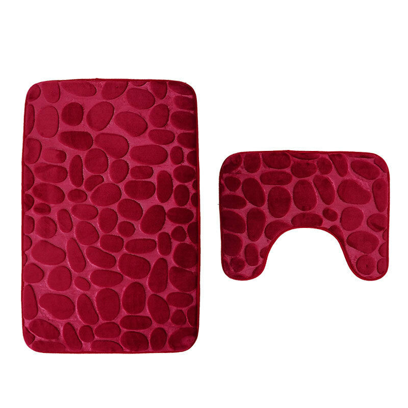 2 Stück Badvorleger Waschbar Badematten Set Memory Foam WC U-Form Rutschfest - Bild 19 von 20