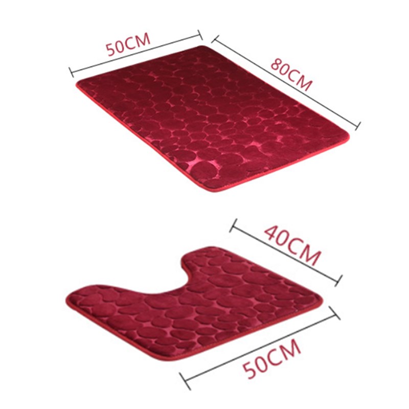 2 Stück Badvorleger Waschbar Badematten Set Memory Foam WC U-Form Rutschfest - Bild 20 von 20