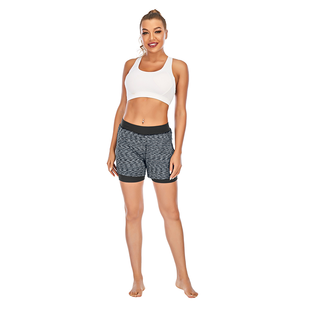 Women 2 In 1 Running Quick Dry Short Athletic Gym Yoga Shorts with Phone Pockets - Picture 15 of 15