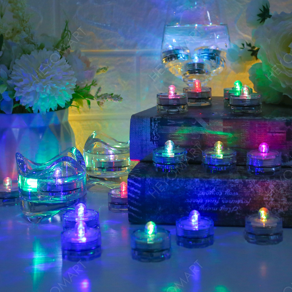 12/24/36 Led Submersible Waterproof Wedding Floral Decoration Party Tea Light 