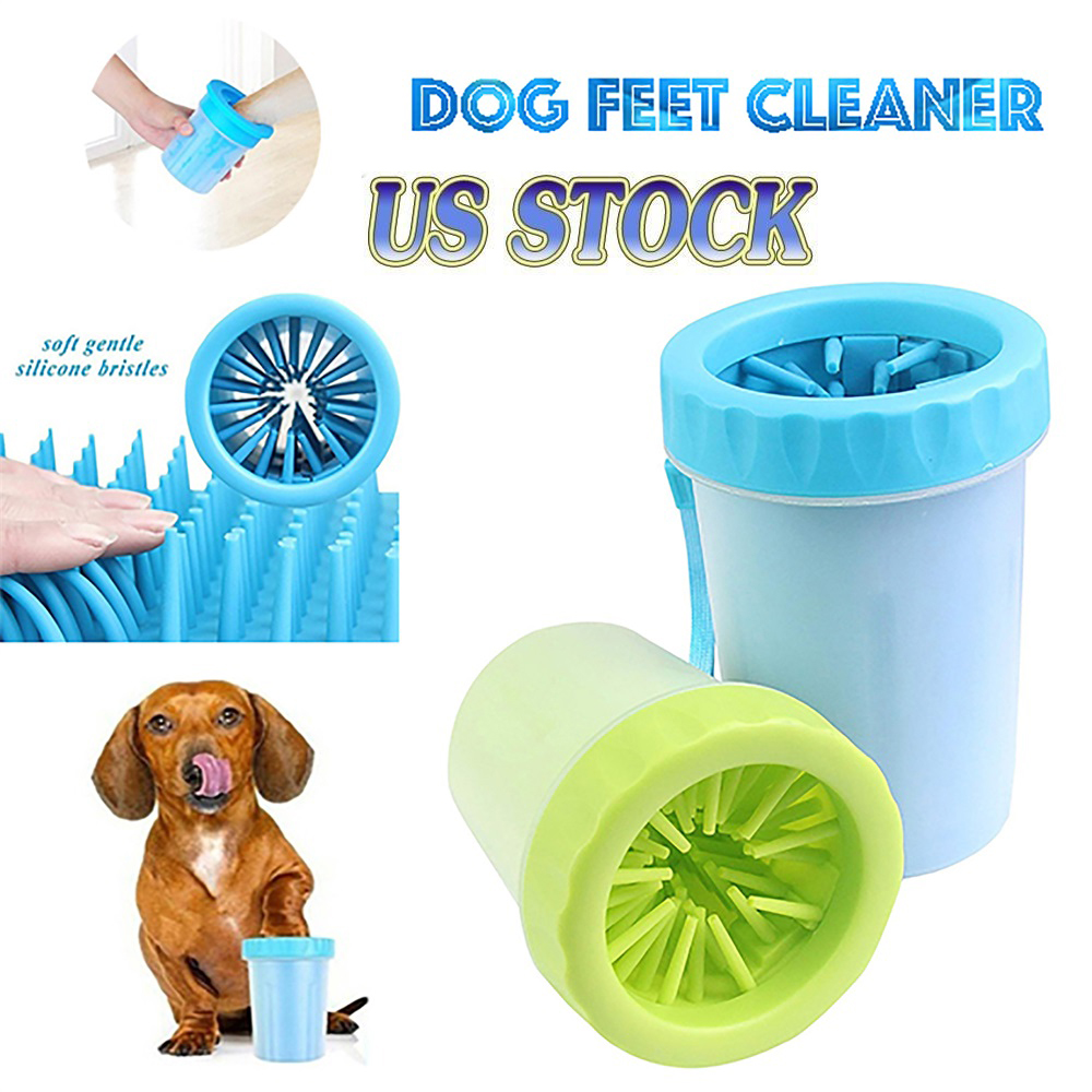 Portable Dog Paw Cleaner Pet Cleaning Brush Cup Dog Foot Cleaner Feet