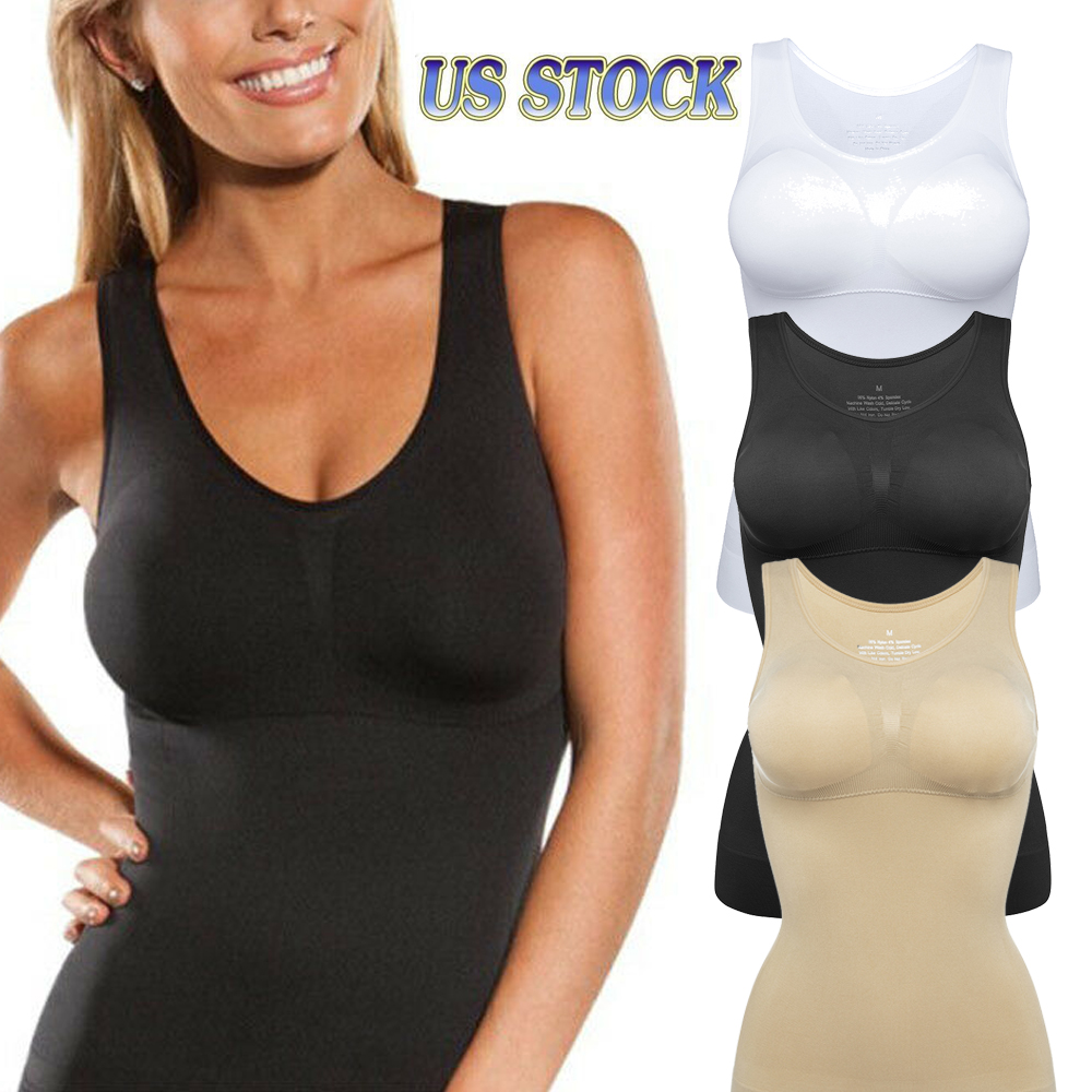 Us Plus Size Bra Cami Tank Top Women Body Shaper Slim Wait Vest Corset Shapewear Ebay 2896