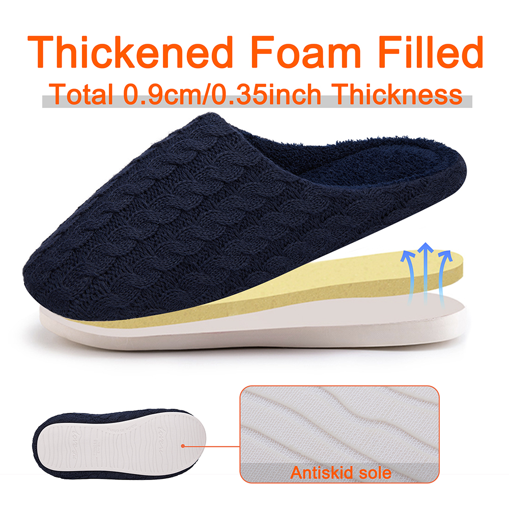 Men Women Slip on Fuzzy Slippers Memory Foam House Outdoor Indoor Warm Plush New - Picture 14 of 27