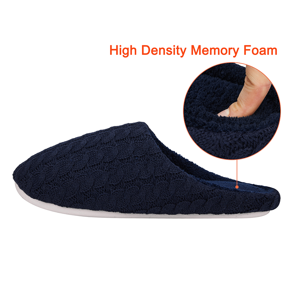 Men Women Slip on Fuzzy Slippers Memory Foam House Outdoor Indoor Warm Plush New - Picture 15 of 27