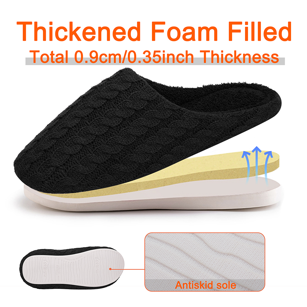 Men Women Slip on Fuzzy Slippers Memory Foam House Outdoor Indoor Warm Plush New - Picture 19 of 27