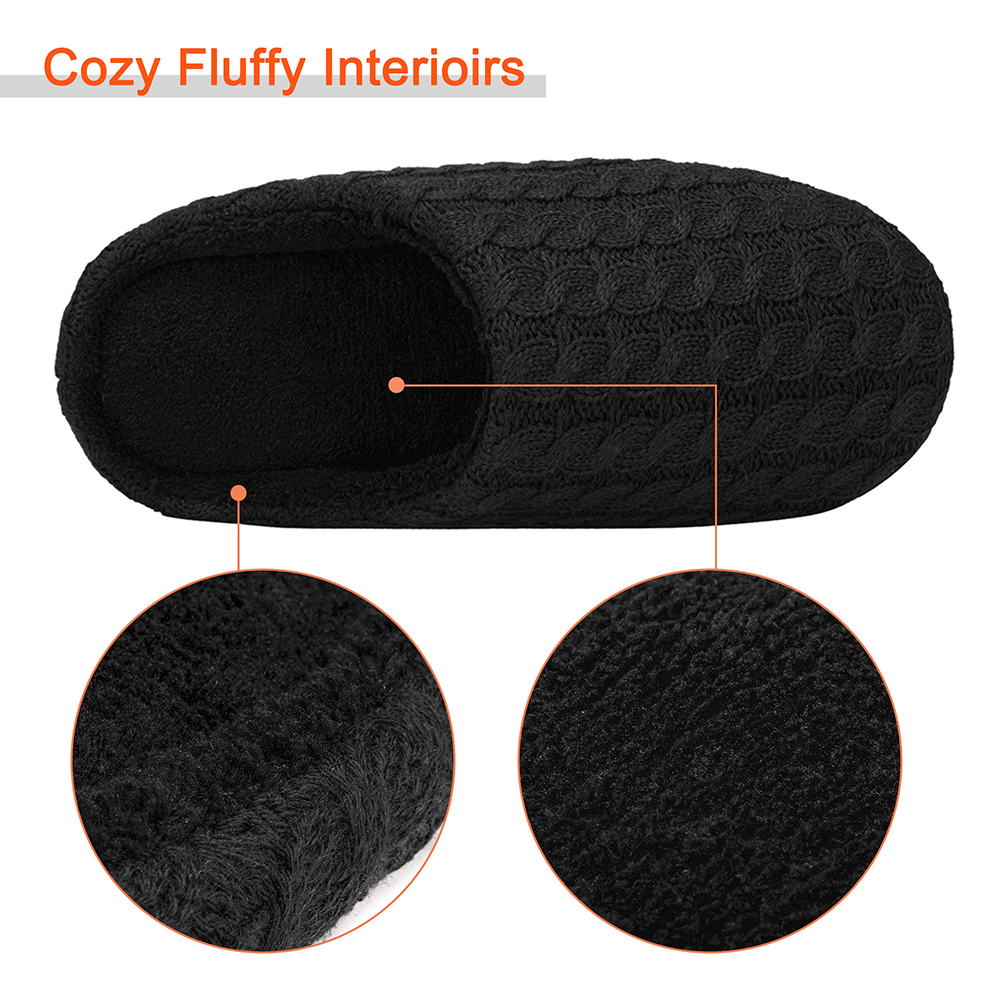 Men Women Slip on Fuzzy Slippers Memory Foam House Outdoor Indoor Warm Plush New - Picture 21 of 27